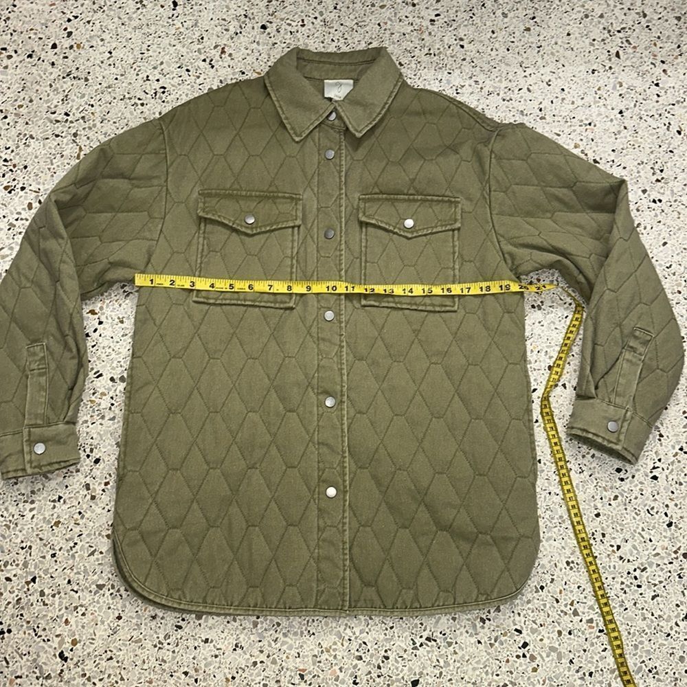 Joie green quilted shacket button up long sleeve barn XS - Picture 3 of 7